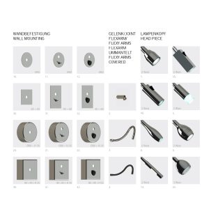 Leseleuchte LIDO Kombinationen