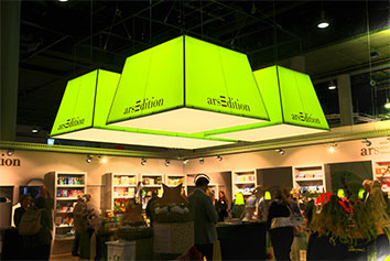 Messestand Beleuchtung von Ars-Edition auf der Buchmesse in Frankfurt